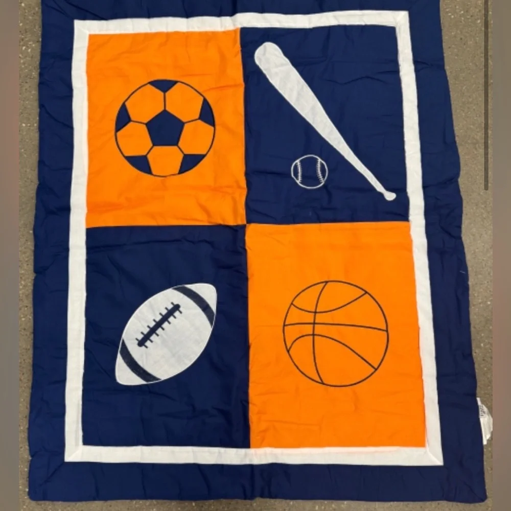 10 piece orange and blue baby bedding set Pam Grace NIP
